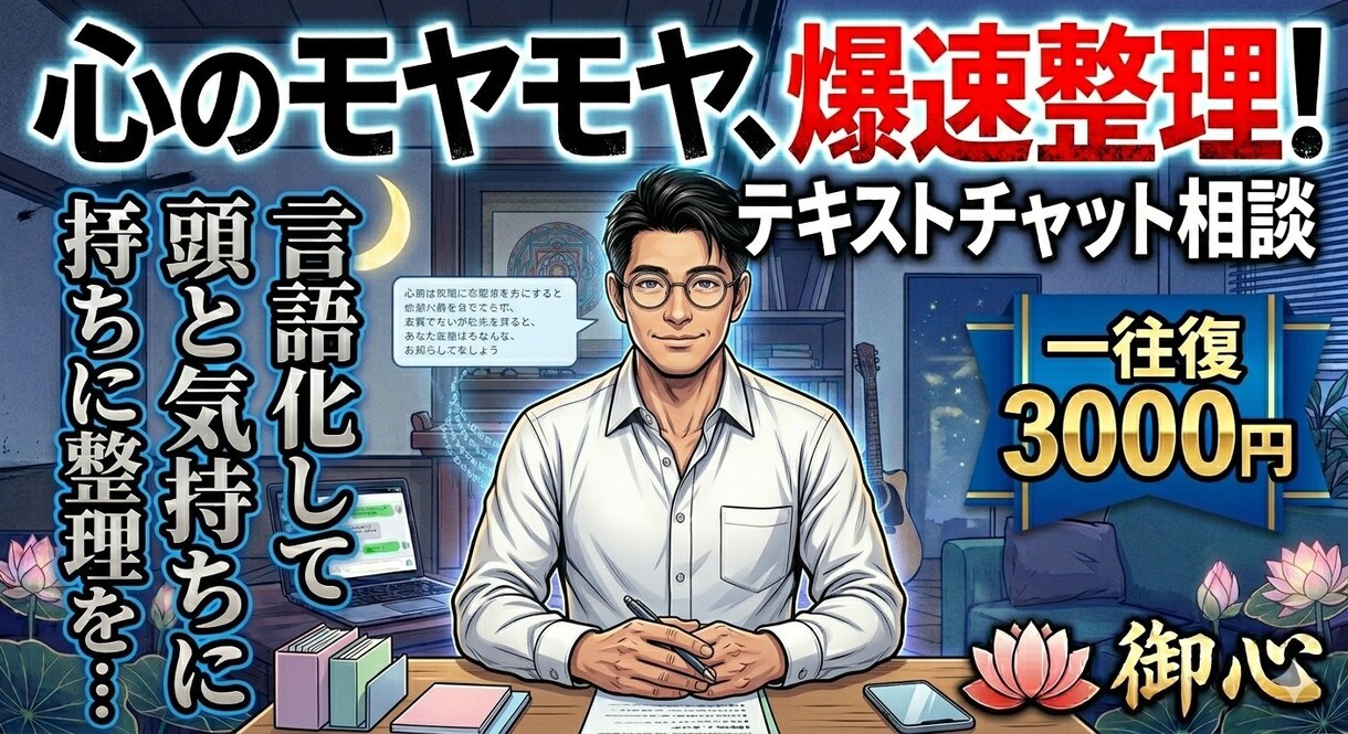 心のモヤモヤ、爆速整理！プロが頭と気持ちを整えます 「言葉にできない苦しさ」を、私と一緒に紐解いてみませんか？ イメージ1