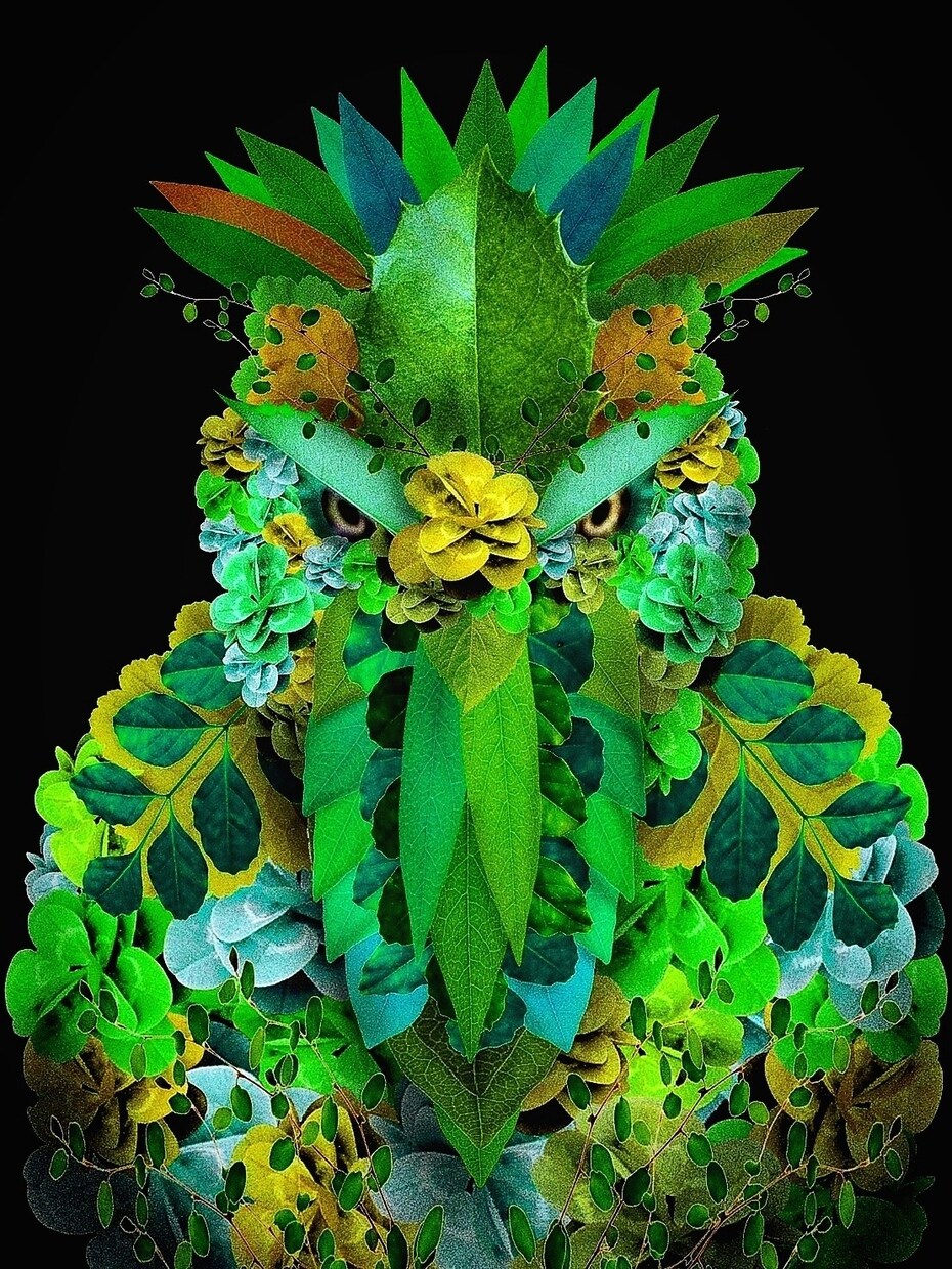 動物似顔絵を植物（花や葉っぱ）で表現します 植物写真コラージュでペットを『ナチュラルアニマル』アートに！ イメージ9
