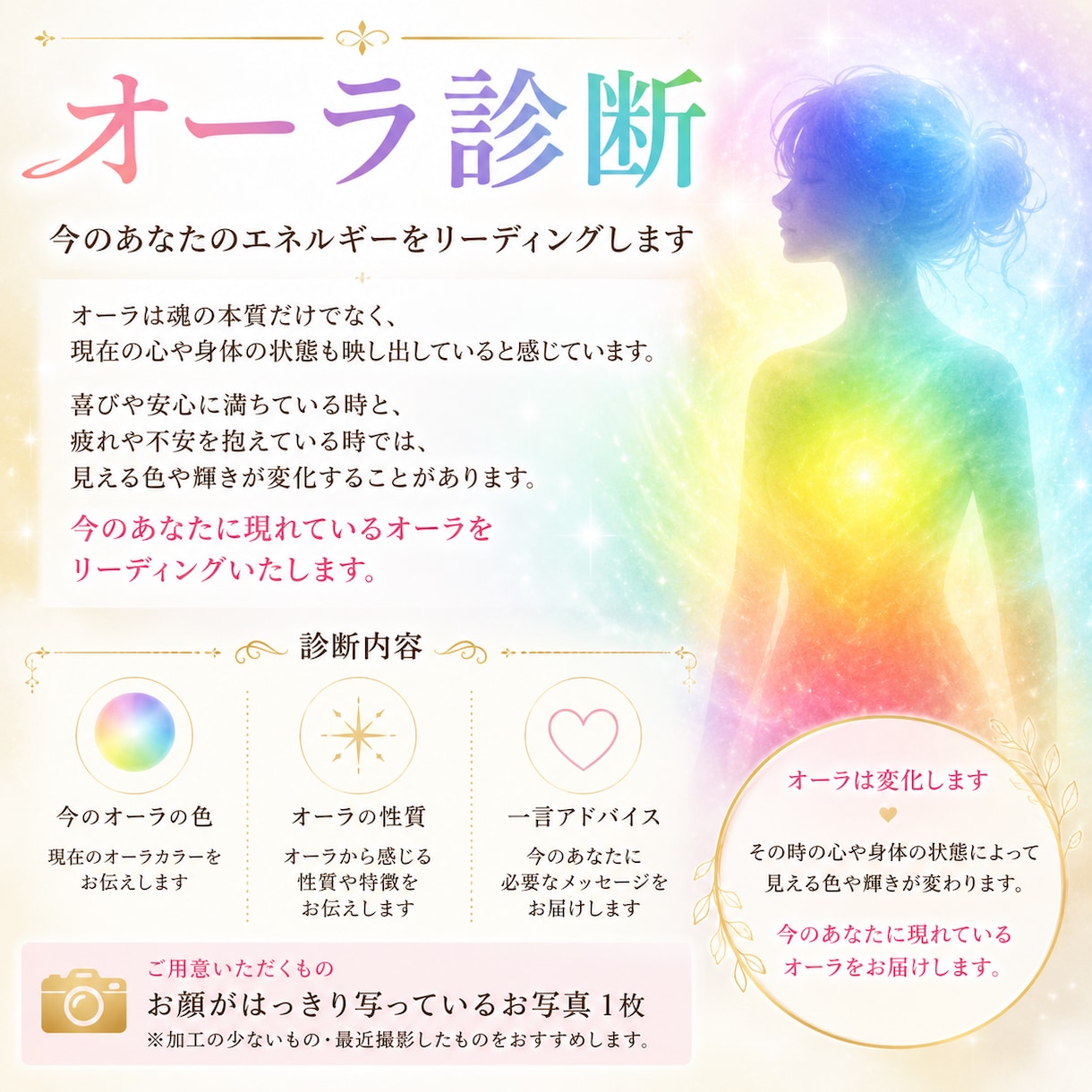 オーラ診断します オーラの色と性質をお伝えします イメージ1