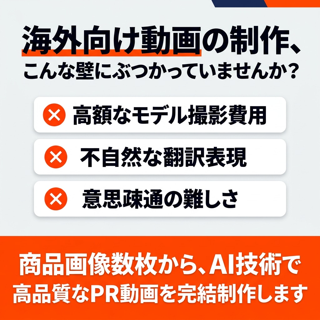 海外展開向け！英語PR動画を生成AIで制作します 撮影モデル不要！越境ECやSNS向け広告動画を低コストで！ イメージ2