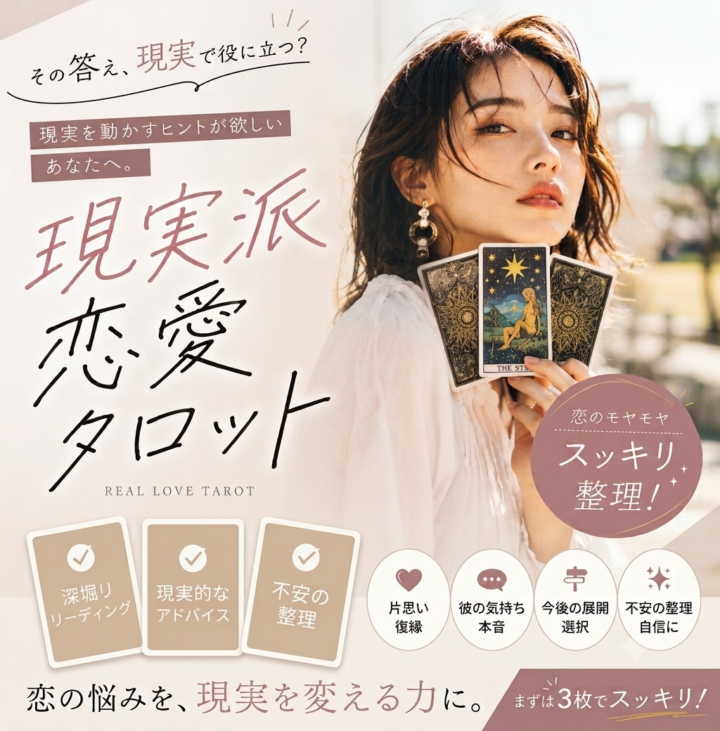 現実派タロット！3枚のタロットカードで読み取ります 【24時間以内返信】お相手との状況、あなたへのアドバイス イメージ1