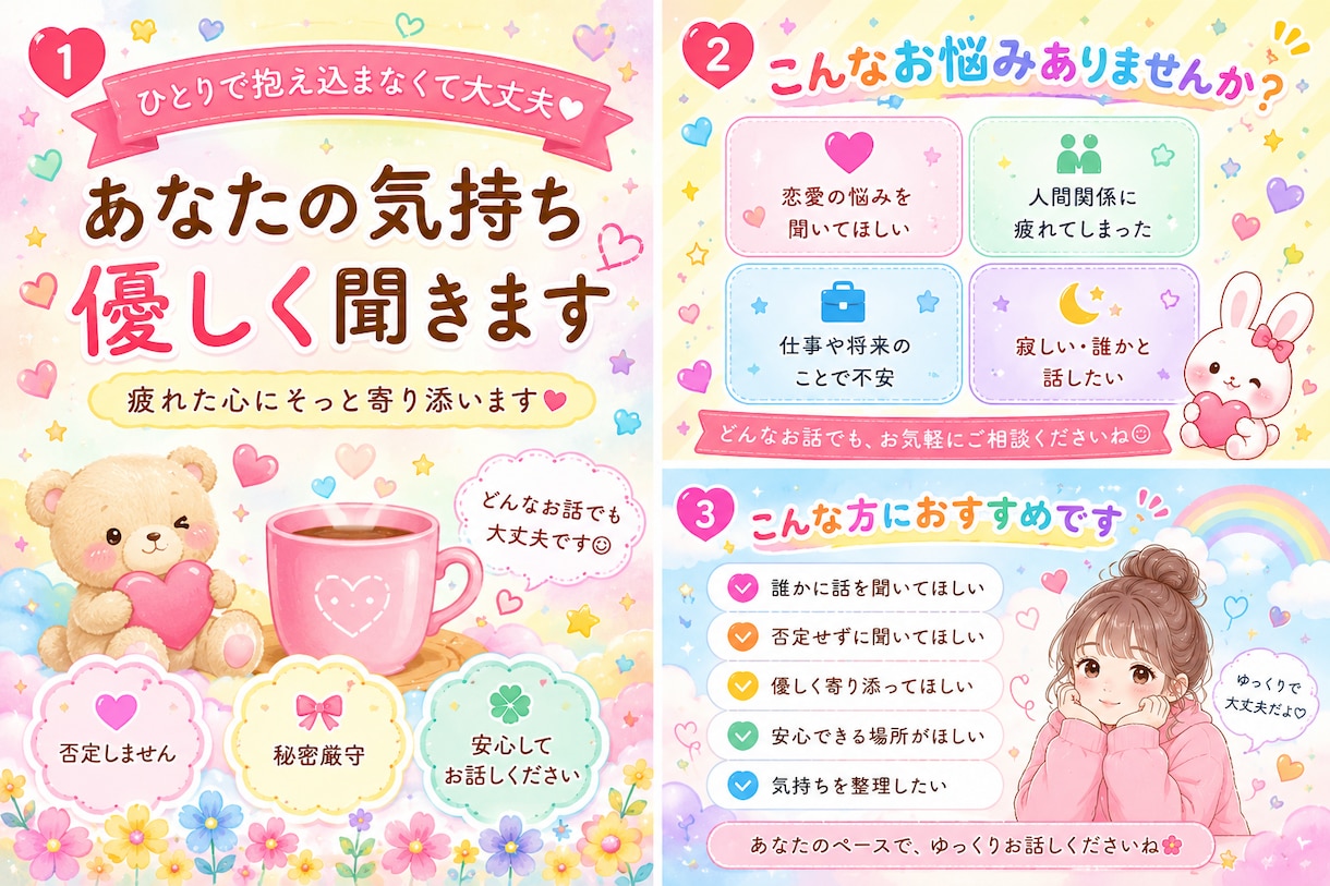 優しくお話聞きます 話すだけでも大丈夫。あなたの味方です イメージ3