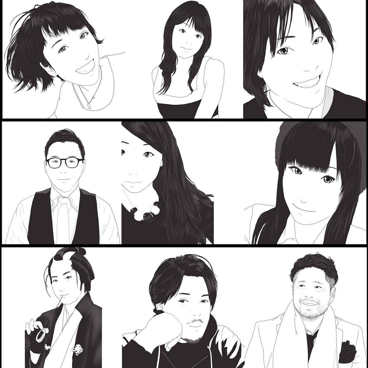 お写真を元にモノクロ似顔絵を描きます プレゼント選びにお困りの方におススメ！ イメージ3