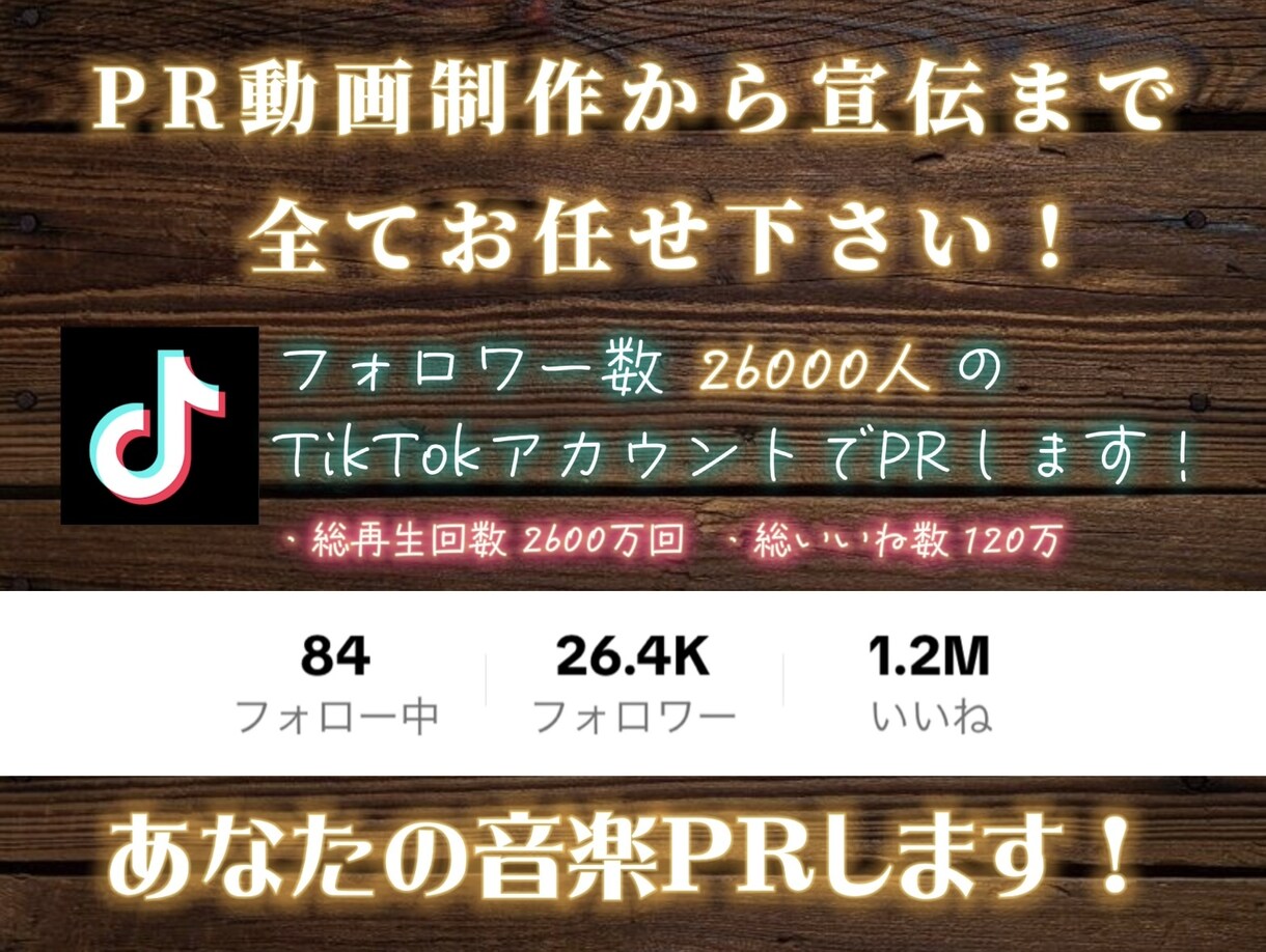 あなたの音楽のPR動画を制作し宣伝します 26000人フォロワーのTikTokアカウントで宣伝します！ イメージ1