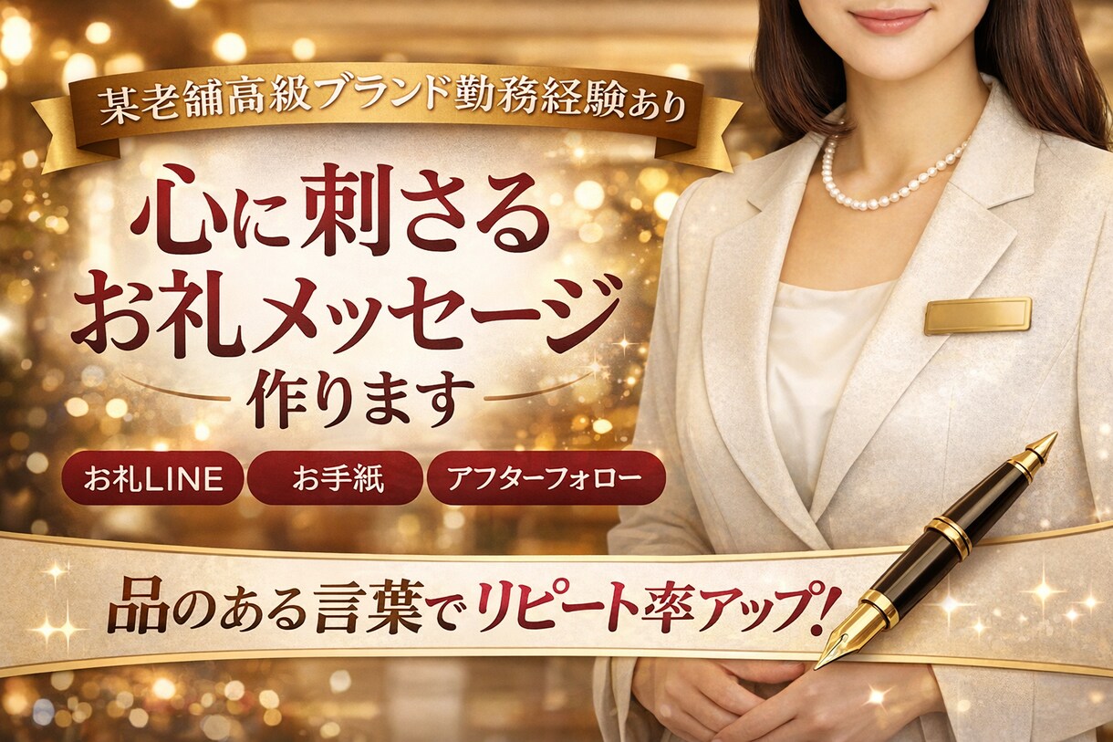 心に刺さるお礼メッセージ作ります 高級ブランド接客で培った“上品で印象に残る言葉”お届けします イメージ1