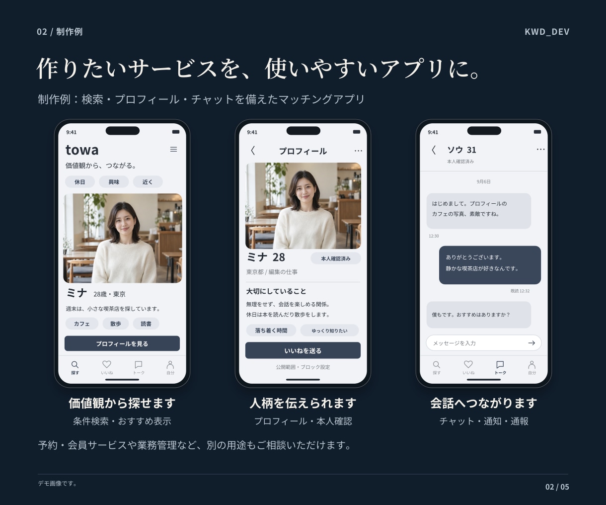 スマホ・Webアプリ、業務システムの開発を承ります 構想の整理から公開・改善まで、開発担当者が全て直接サポート イメージ2