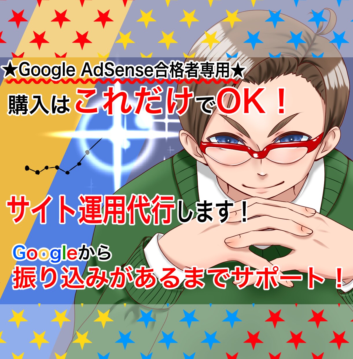 Google AdSenseサイト運用代行します 購入はこれだけでOK！Googleから振込があるまでサポート イメージ1