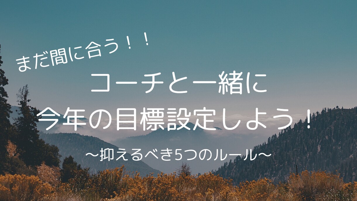 コーチと30分で今年の目標を作成します 5つのルールを抑えて最高のスタートダッシュを切ろう！ イメージ1