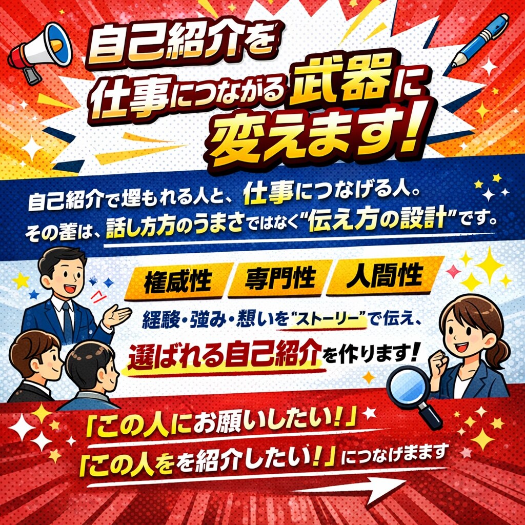 自己紹介を仕事につながる武器に変えます 『印象に残り依頼につながる自己紹介を作成します』 イメージ2