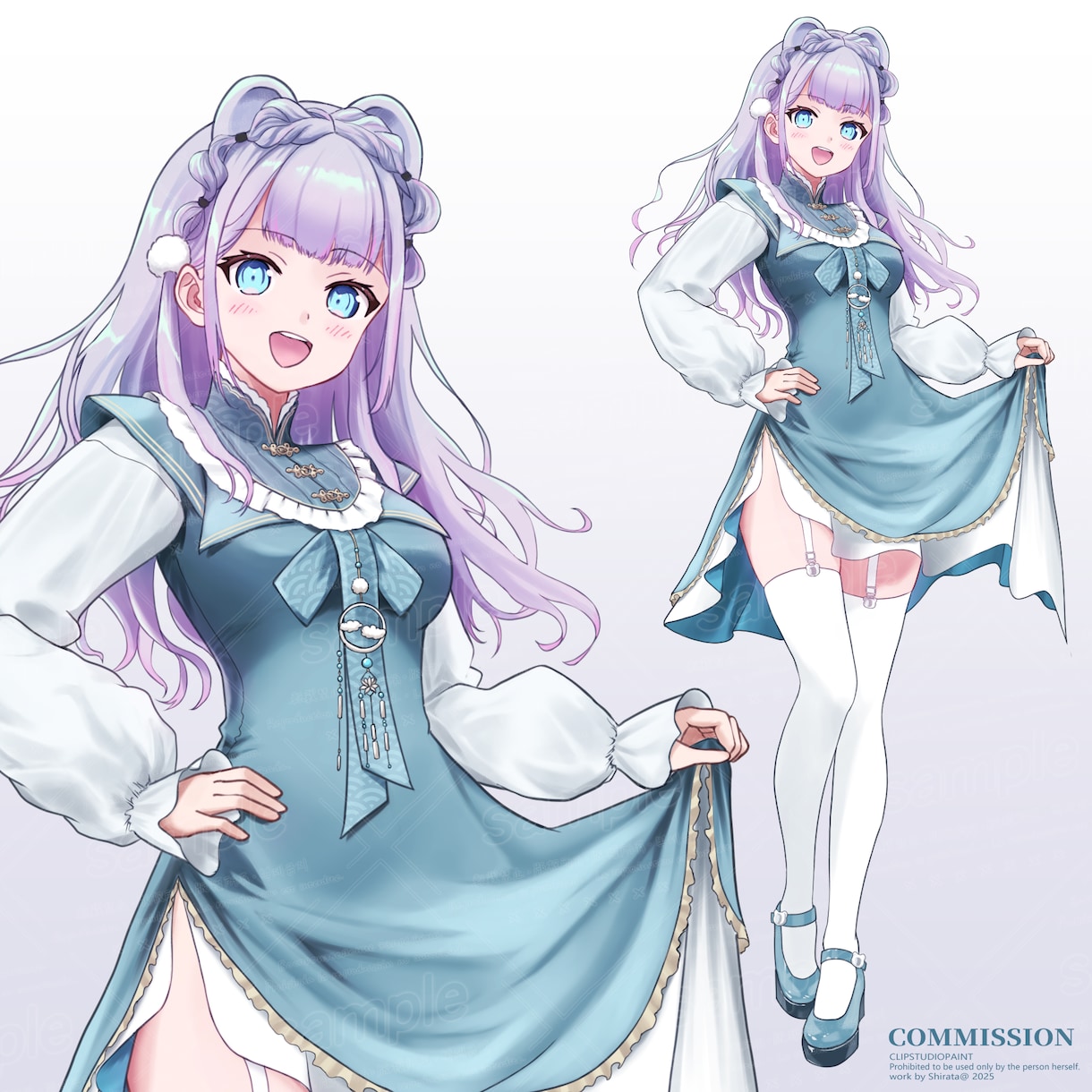 女性キャラのキャラクターイラストを制作いたします Live2Dパーツ分け・三面図制作も対応できます！ イメージ7