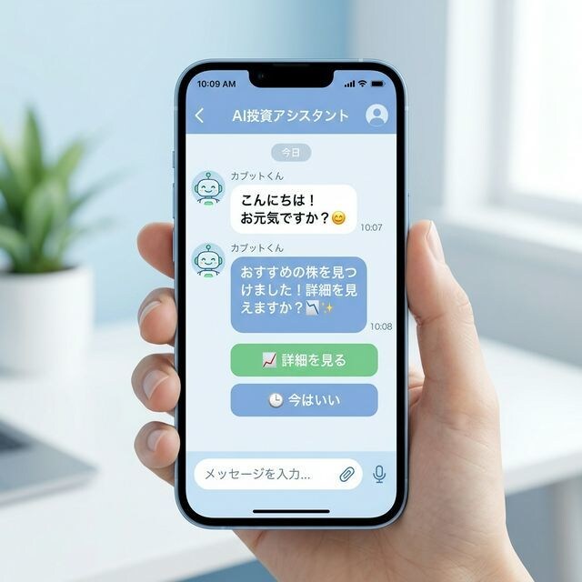 チャット完結の株AI予想・売買代行アプリ作ります チャットでAIと株投資！予想から自動売買、テスト運用まで イメージ1