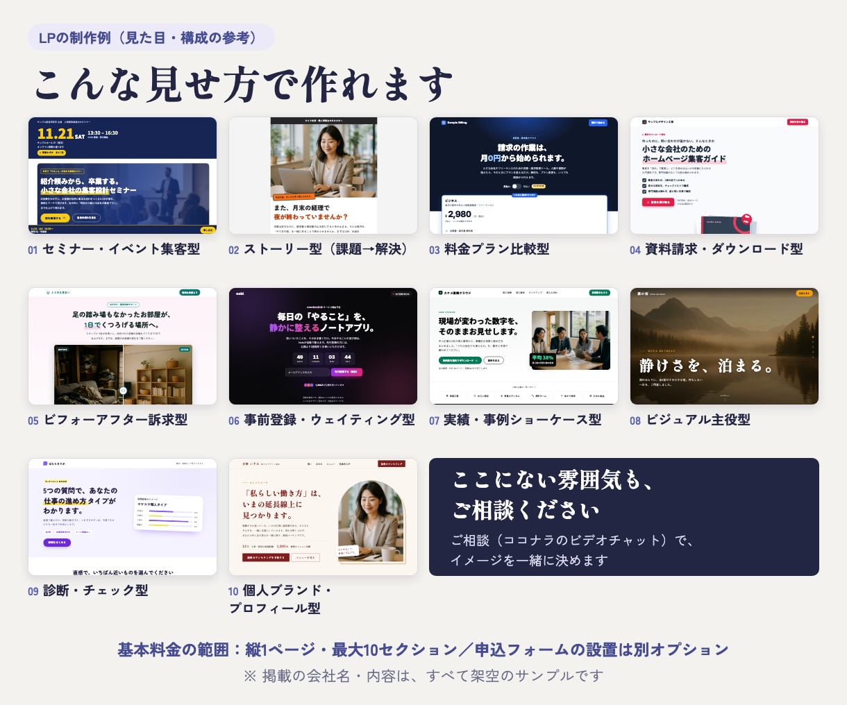 申込につながるLPを最短3日で作ります 先にご相談。内容と金額を確定してからご購入いただけます イメージ2