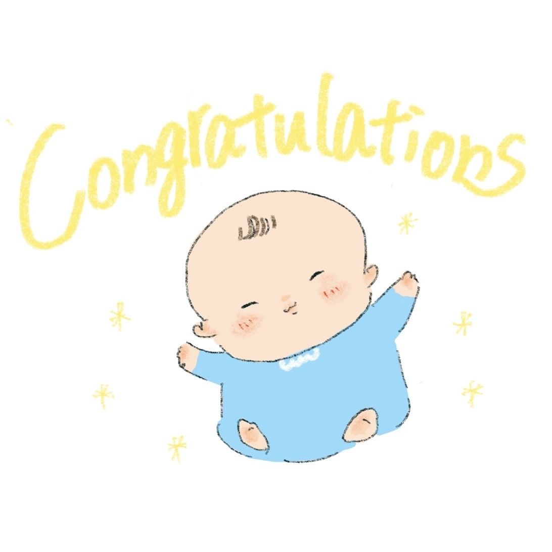 出産祝いに！赤ちゃんイラスト描きます プレゼントにおすすめ！好きなメッセージを添えられます。 イメージ1