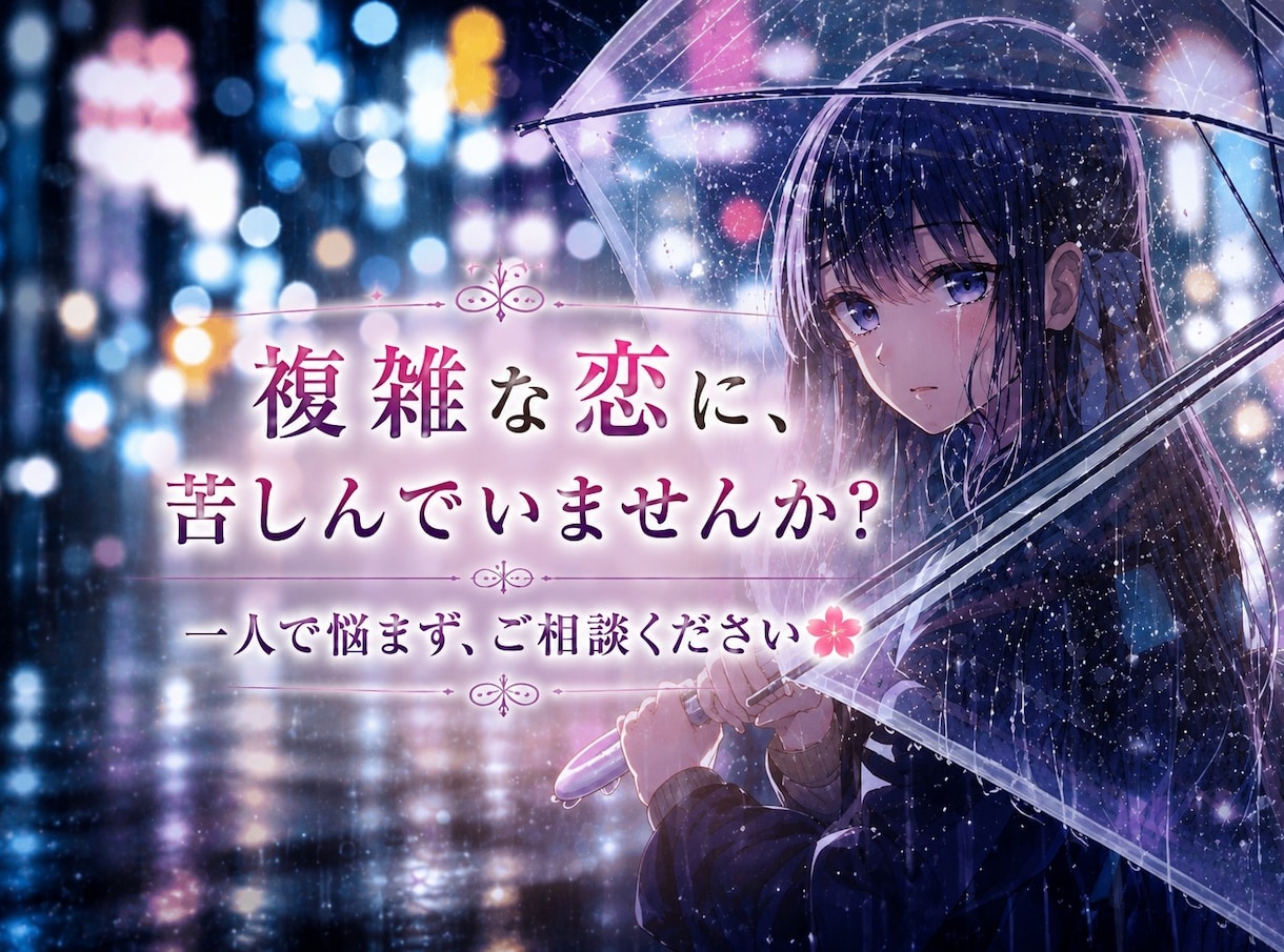 複雑な恋愛の先行きについて占います なかなか結果の出ない複雑恋愛について占います イメージ1