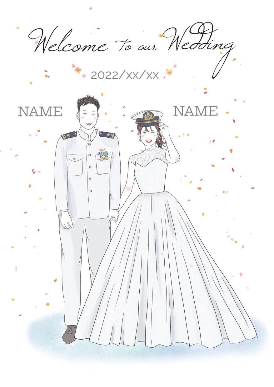 柔らかく可愛い♡デジ水彩でウェルカムボード描きます 大切な日のお写真を心温まるイラストに。プレゼントにも♡ イメージ6