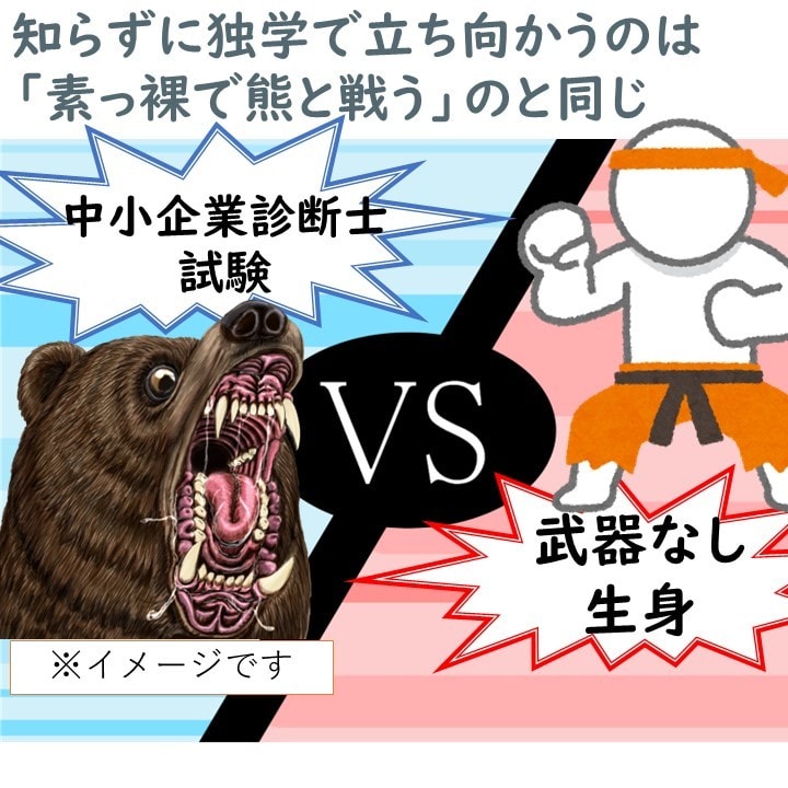安く独学で！　中小企業診断士試験の進め方伝えます ～知らずに独学で立ち向かうのは「素っ裸で熊と戦う」のと同じ～ イメージ1