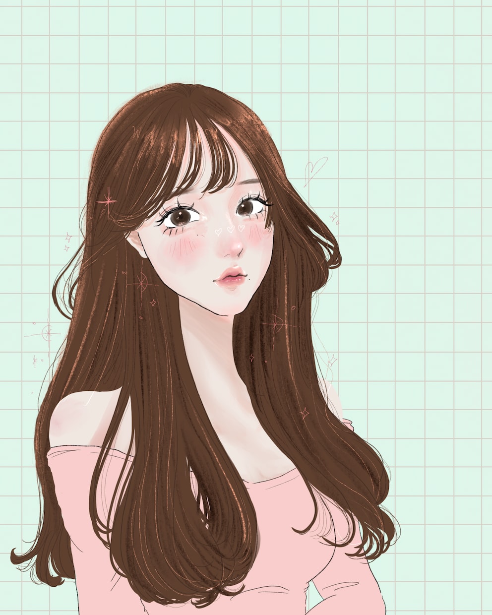 商用可◎オルチャン風が可愛いアイコン描きます 韓国トレンド好きさんにぴったり♡お顔、髪、とにかく可愛く♡ イメージ4