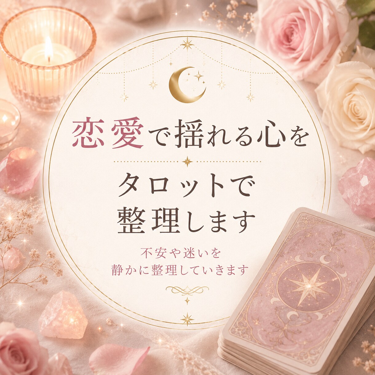恋愛で揺れる心をタロットで整理します 不安や迷いを静かに整理していきます イメージ1