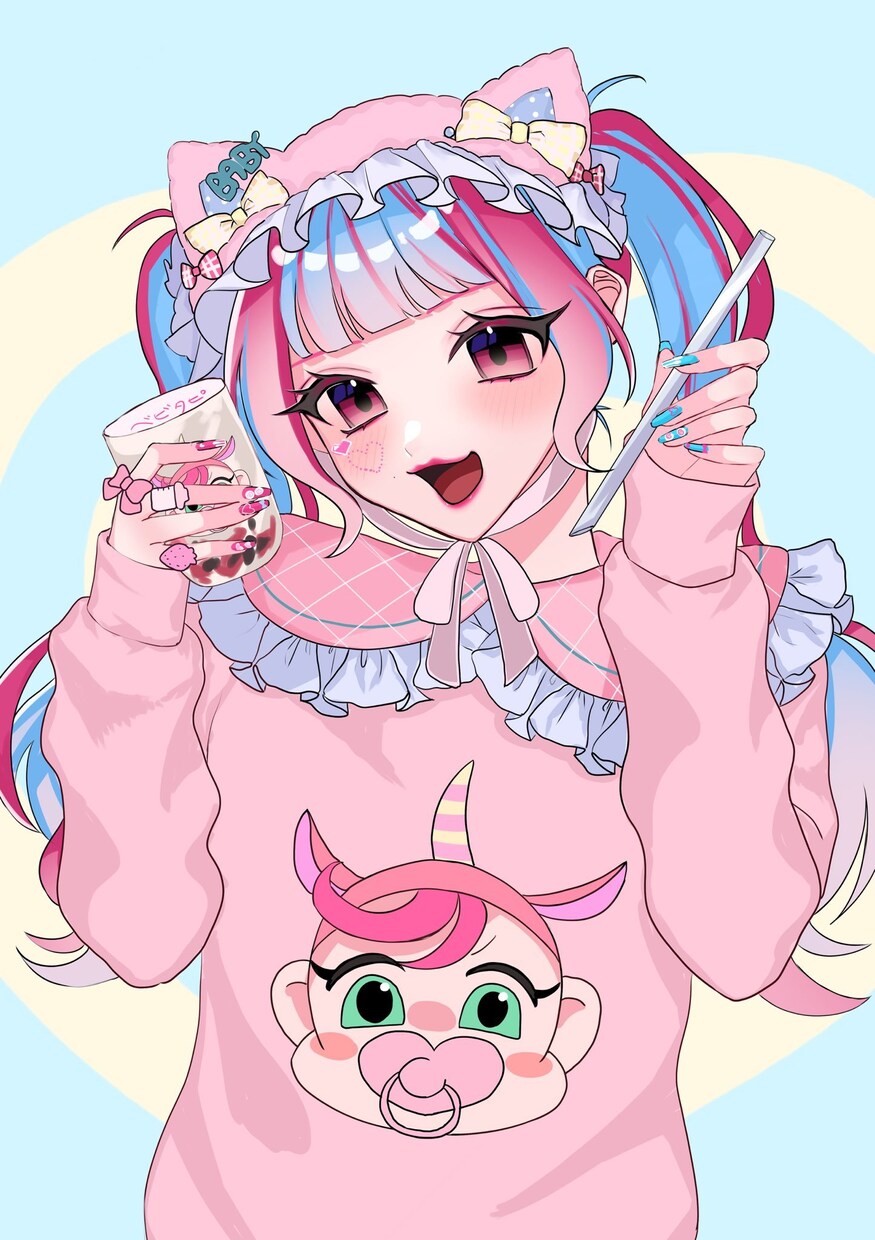 アイコン、夢絵、コテ同描きます 実績多数あり。かわいい女の子、夢絵が得意です！ イメージ4