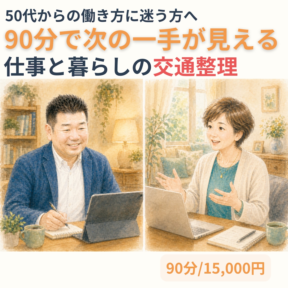 仕事と暮らしの交通整理をします 50代からの働き方に迷う方の整理役です イメージ1