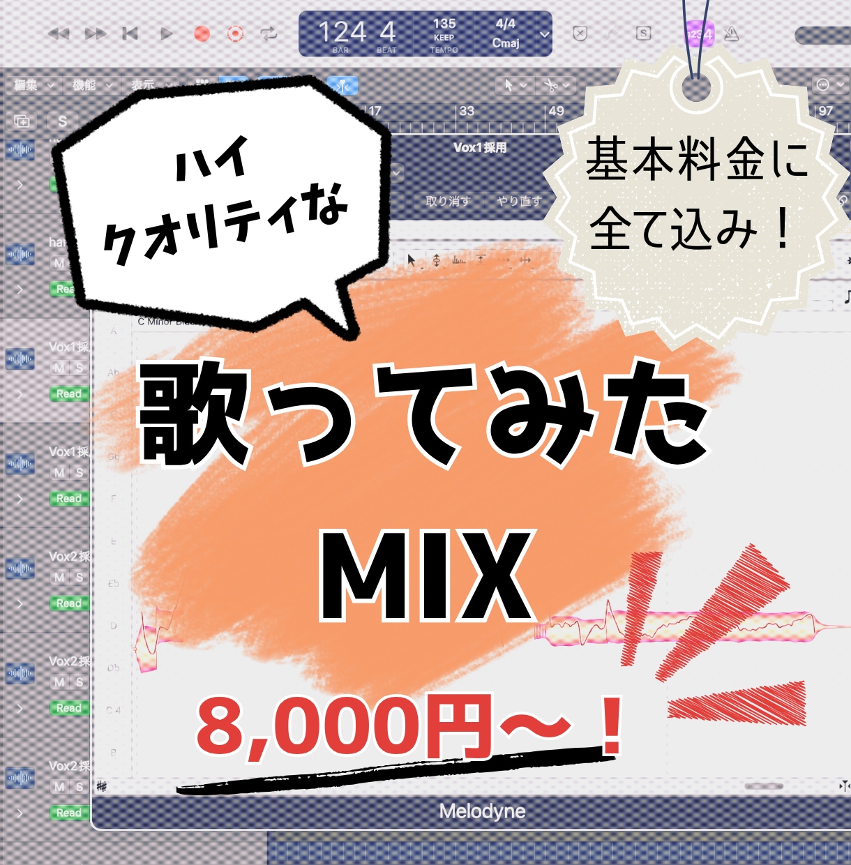 修正無制限！プロ品質の歌ってみたMIXします 初心者様大歓迎！基本料金に全て込みでプロ品質の歌ってみたを！ イメージ1