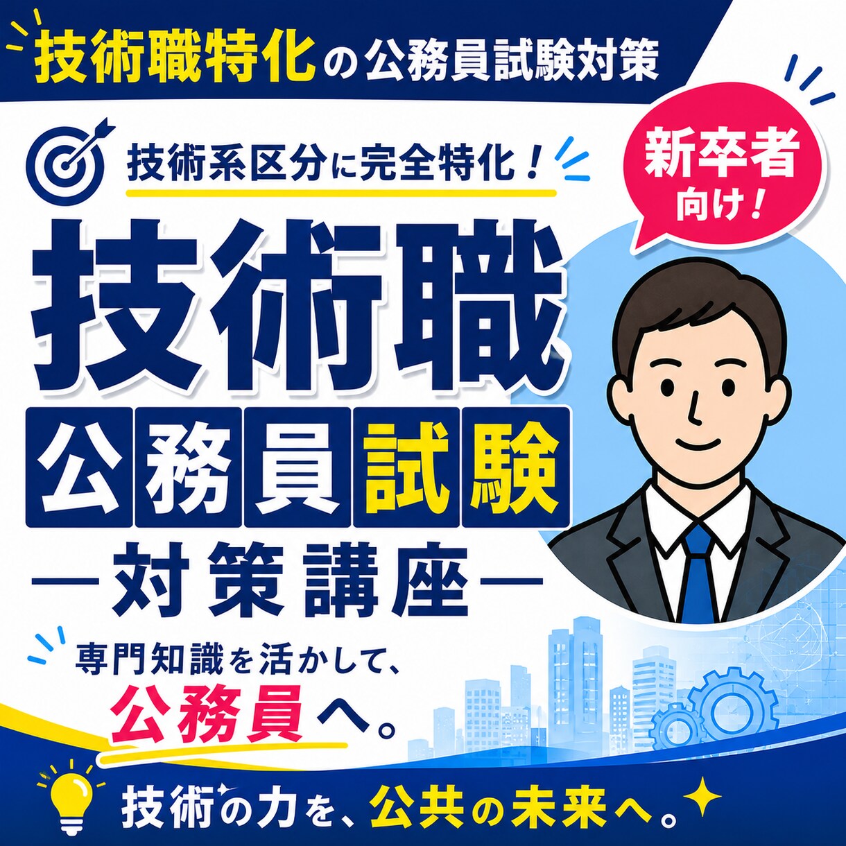 新卒技術職限定！公務員試験対策をします 技術職公務員を目指す学生へ｜志望動機を“刺さる形”に イメージ1