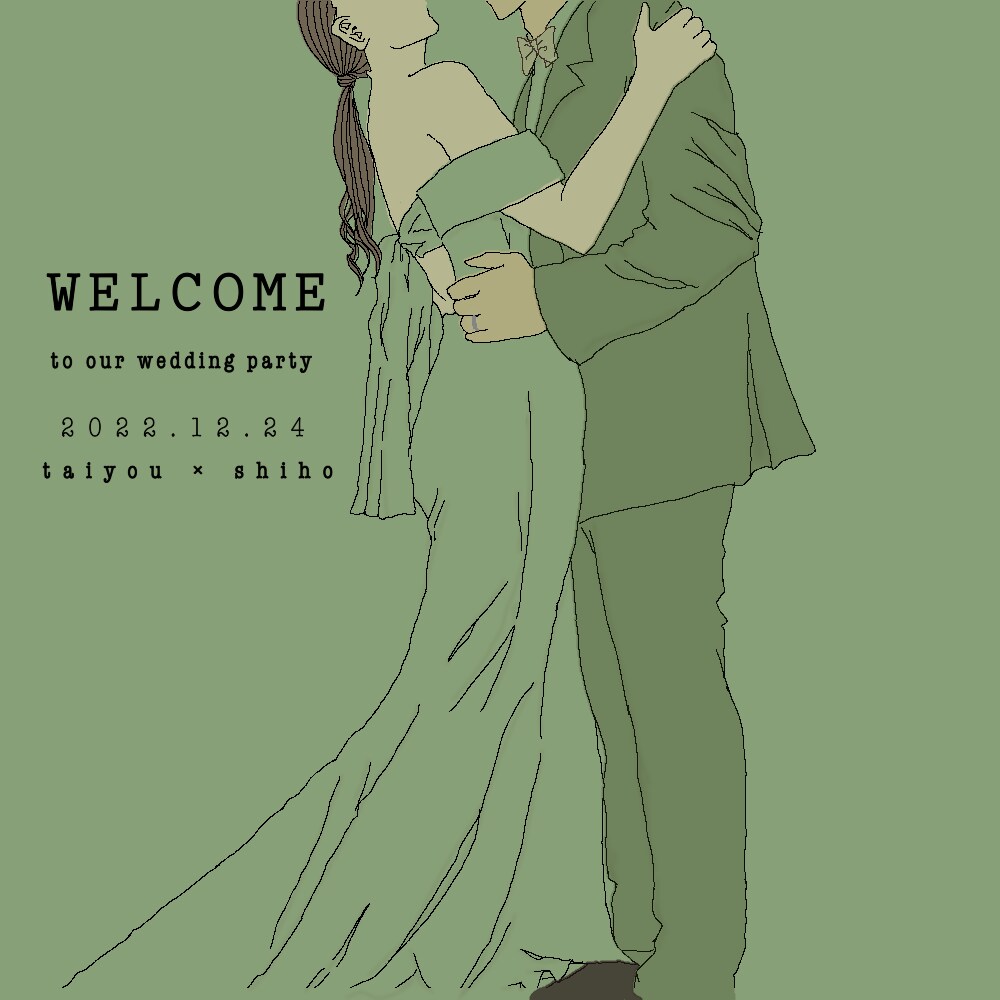 結婚式、記念日大切な瞬間をお洒落な線画描きます 一生に一度のゲストを迎える空間に素敵な思い出を。 イメージ4