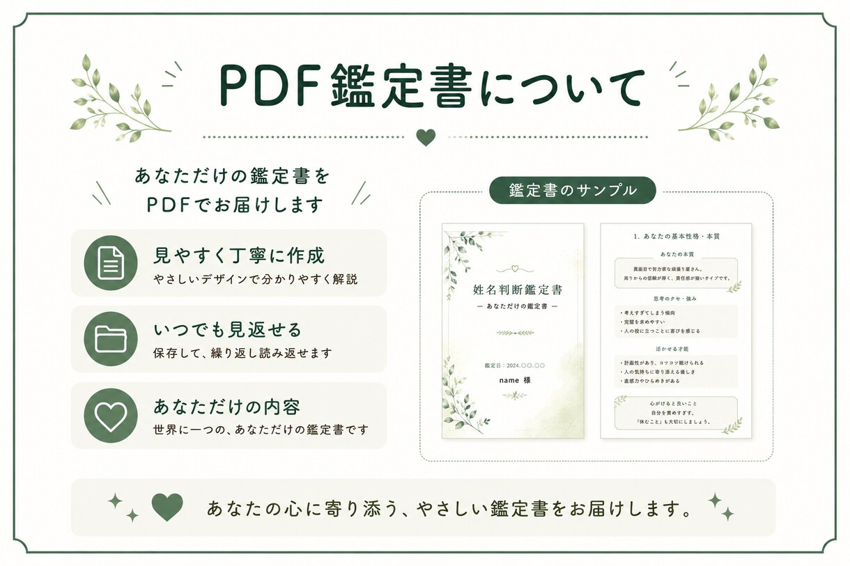 姓名判断であなたの本質を読み解きます ～名前からあなたの本質をまとめた鑑定書を作ります～ イメージ4