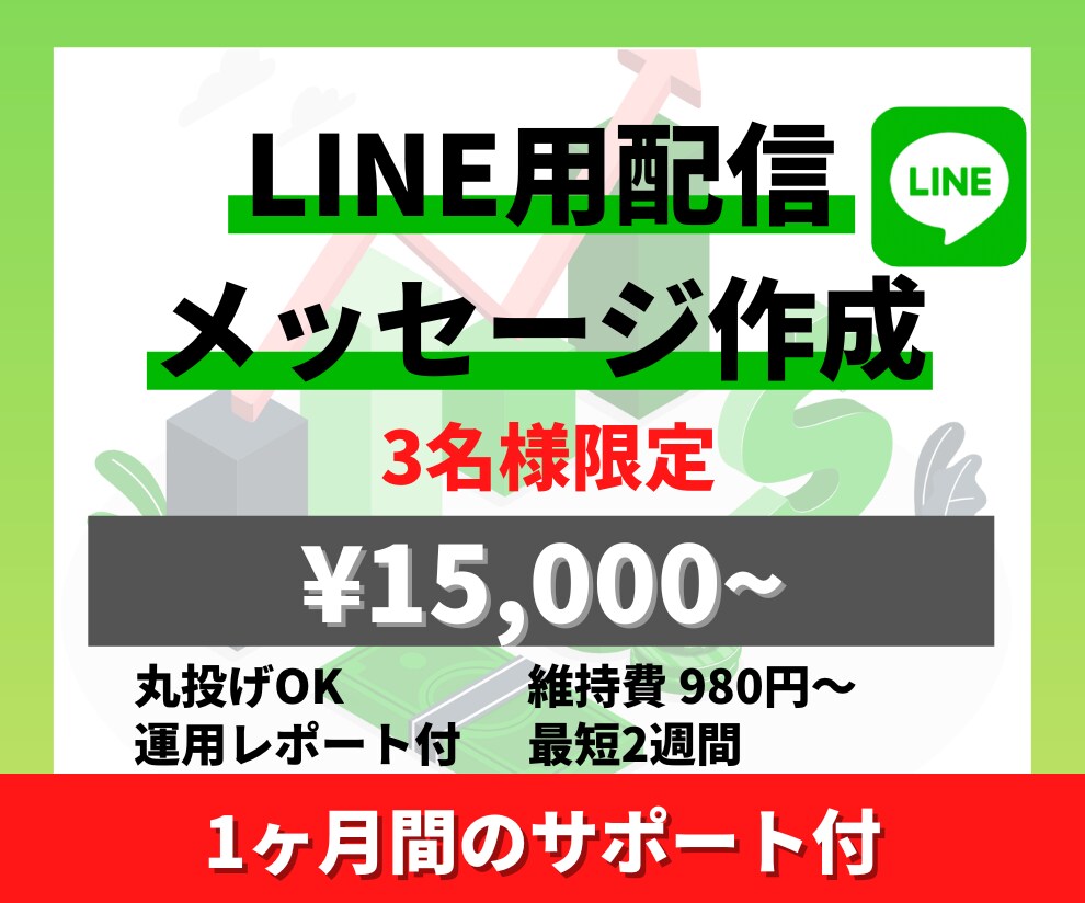 LINEメッセージ配信のモニター様を募集します Webコンテンツ向けのLINEライティングを行います イメージ1