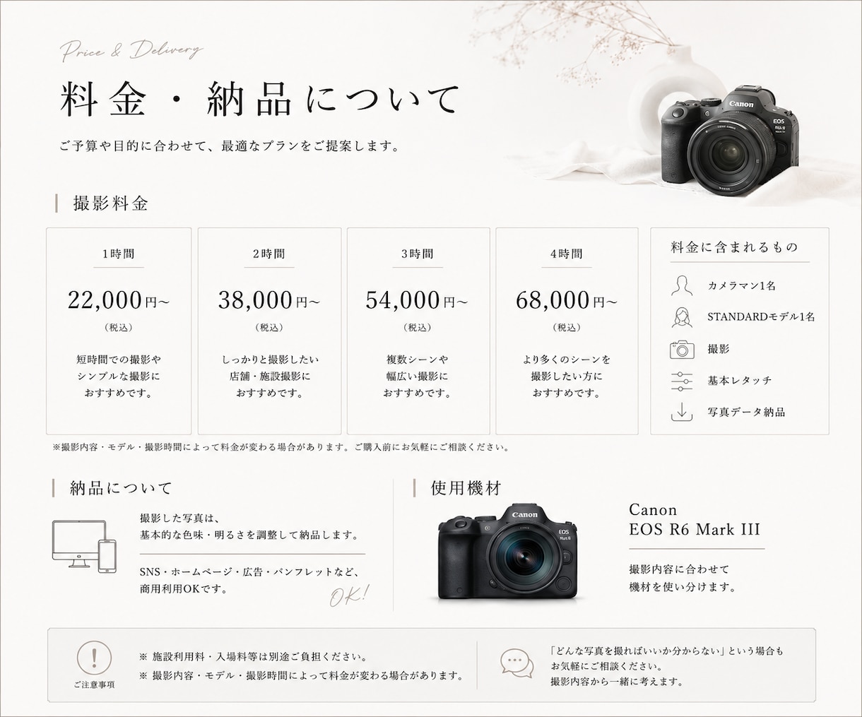 店舗・観光地・施設をモデル入りで出張撮影します SNS・HP・広告で使える魅力的なPR写真をお届けします イメージ5