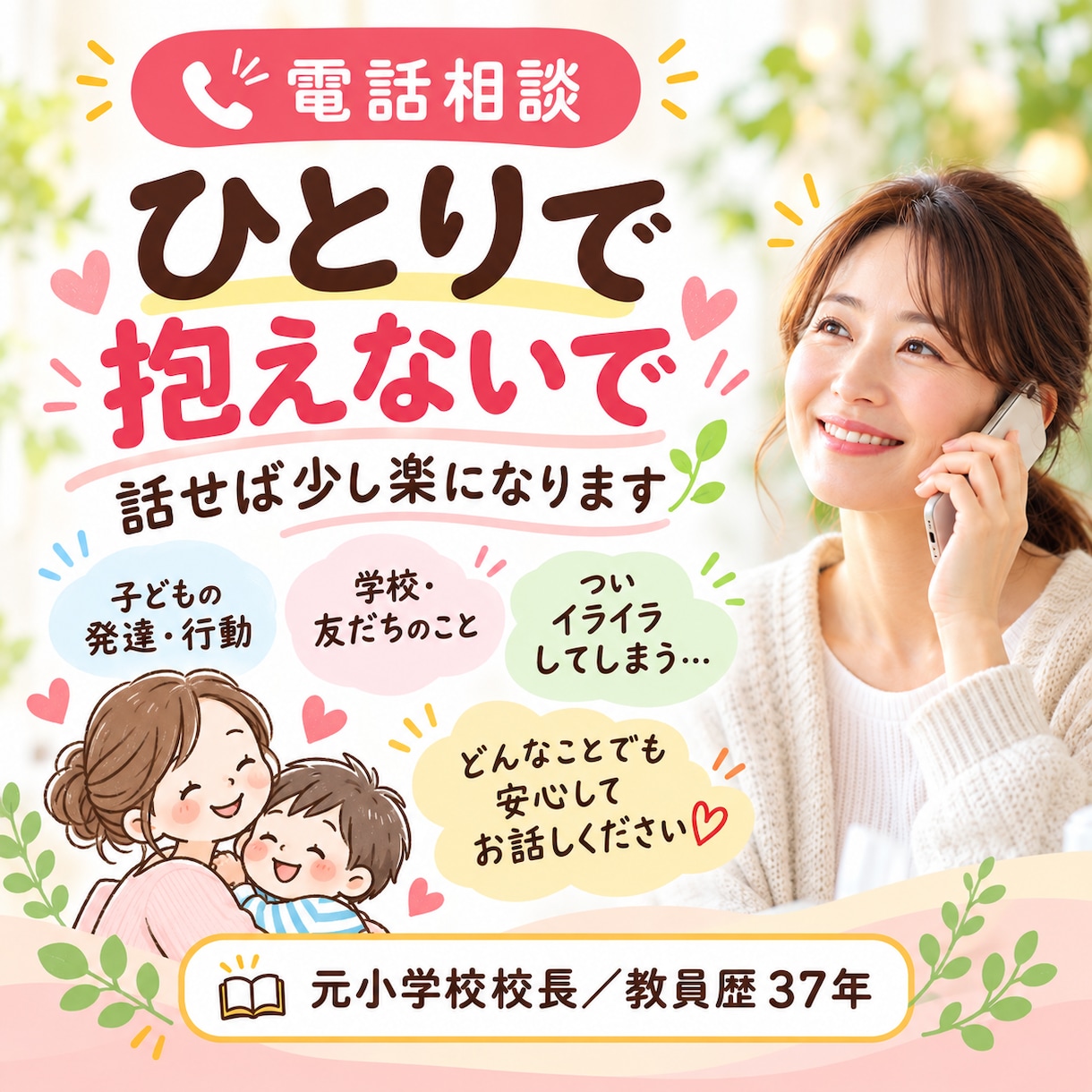 学校での問題行動や、子育て上の悩みに寄り添います 教員歴３７年の元小学校校長と話して、子育ての迷いを軽くします イメージ8