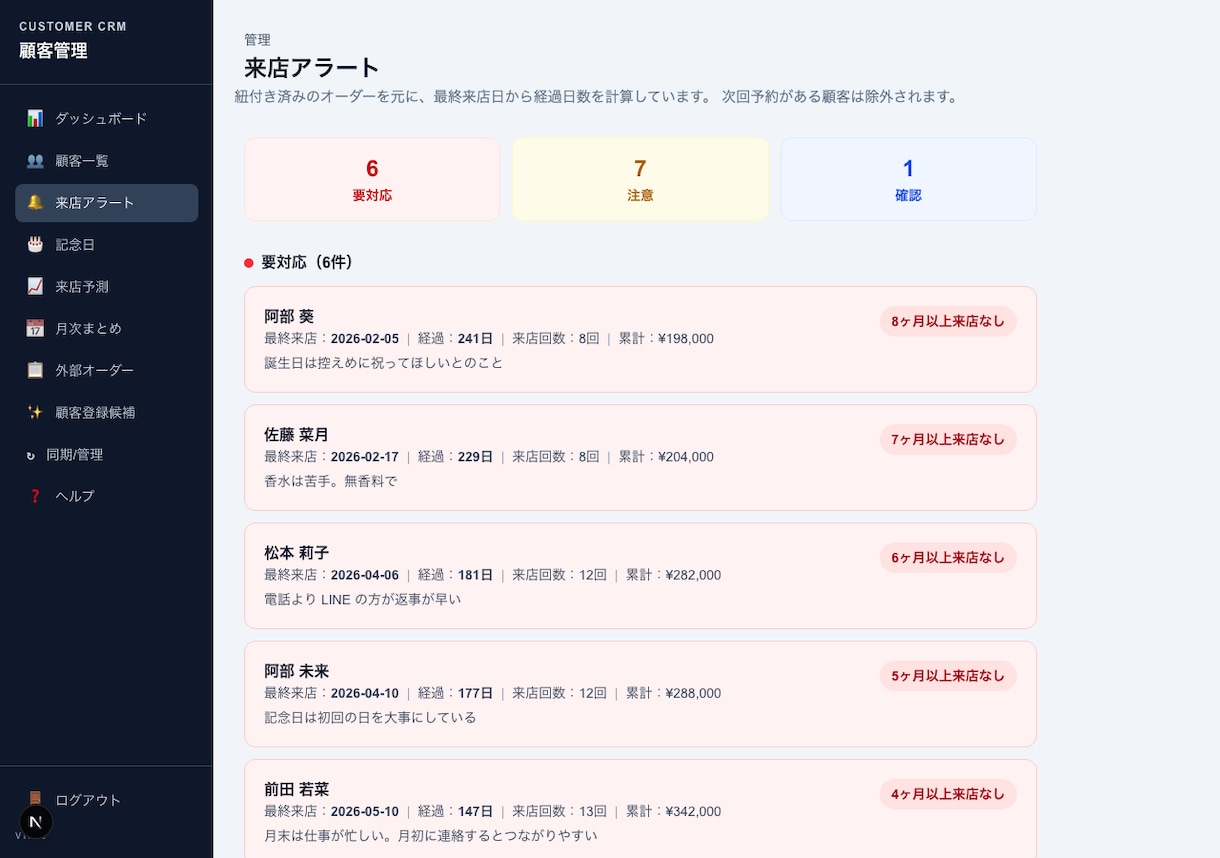 美容室・サロンの顧客管理・歩合計算アプリを作ります 次のご来店の時期を、アプリが先にお知らせします イメージ2