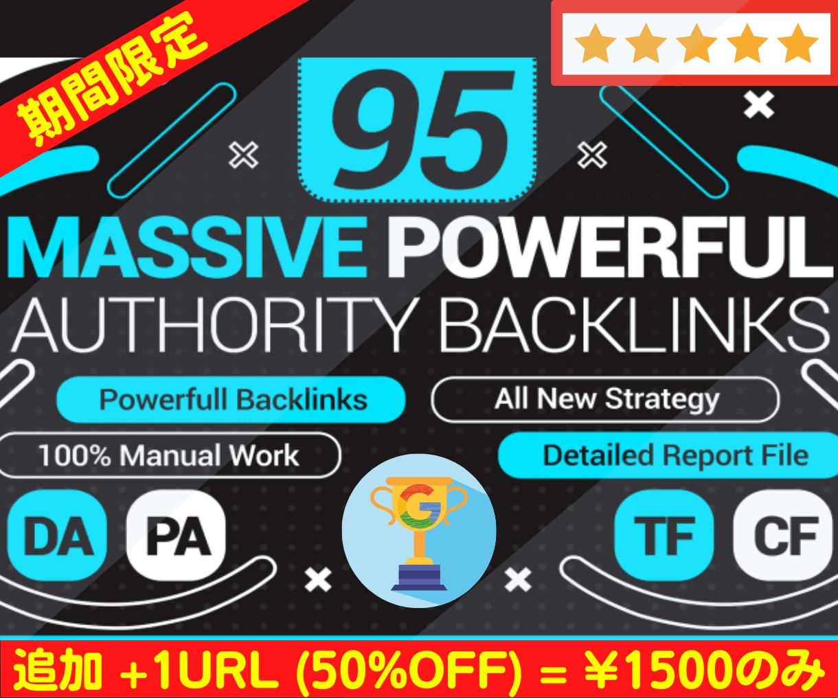 最新☆厳選95本ミックス被リンクでSEO対策します ５０％OFF☆追加２件目URLは半額１５００円のみでご提供！ イメージ5