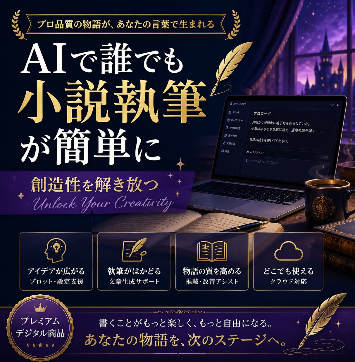 初心者歓迎　AI活用でラクラク小説執筆術教えます AIを活用した簡単な小説の書き方を分かりやすく解説します。 イメージ1