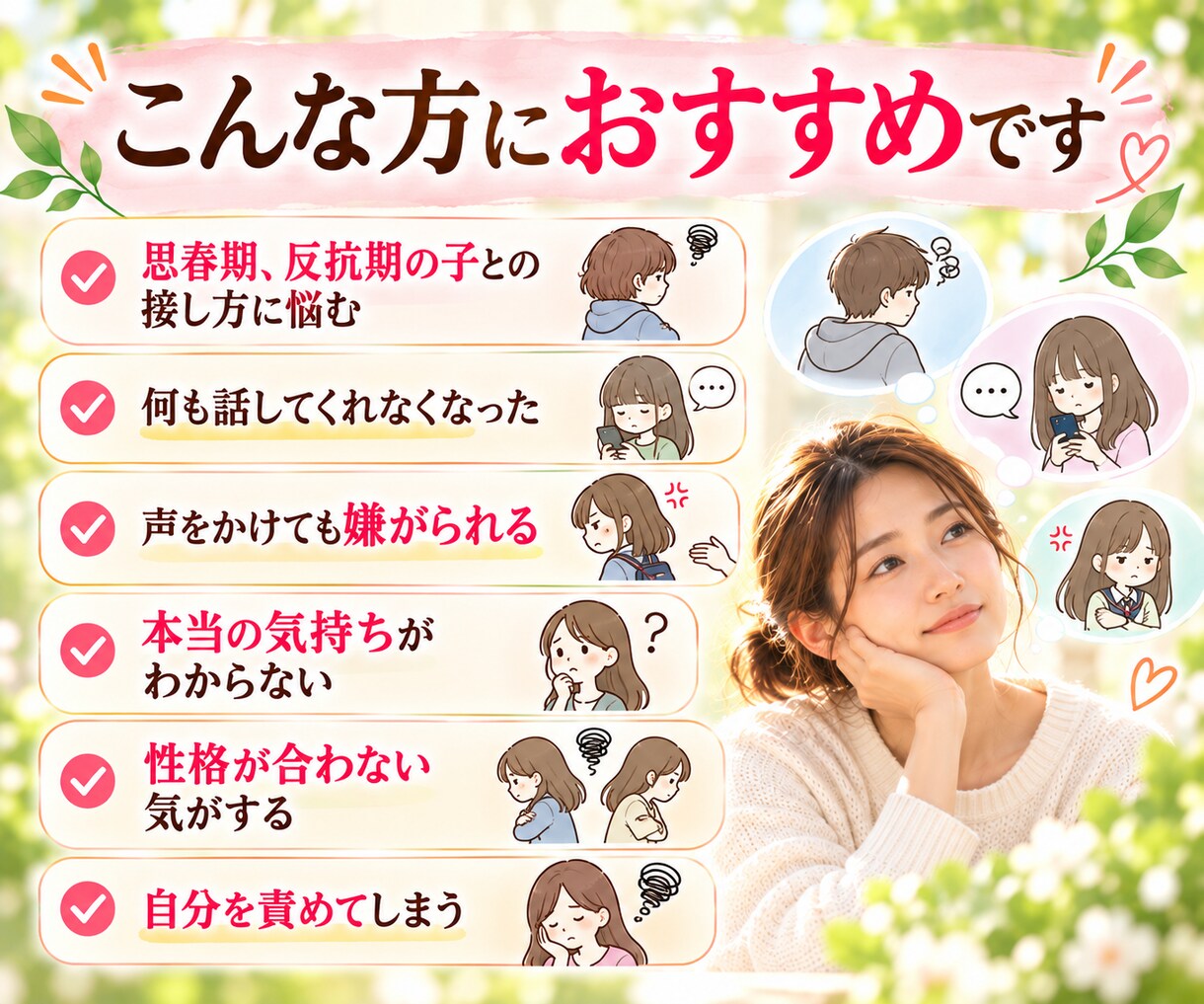 思春期のわが子の本音と親子の相性を鑑定します 親子の違いと今の心を知り、関わり方のヒントをお伝えします イメージ9