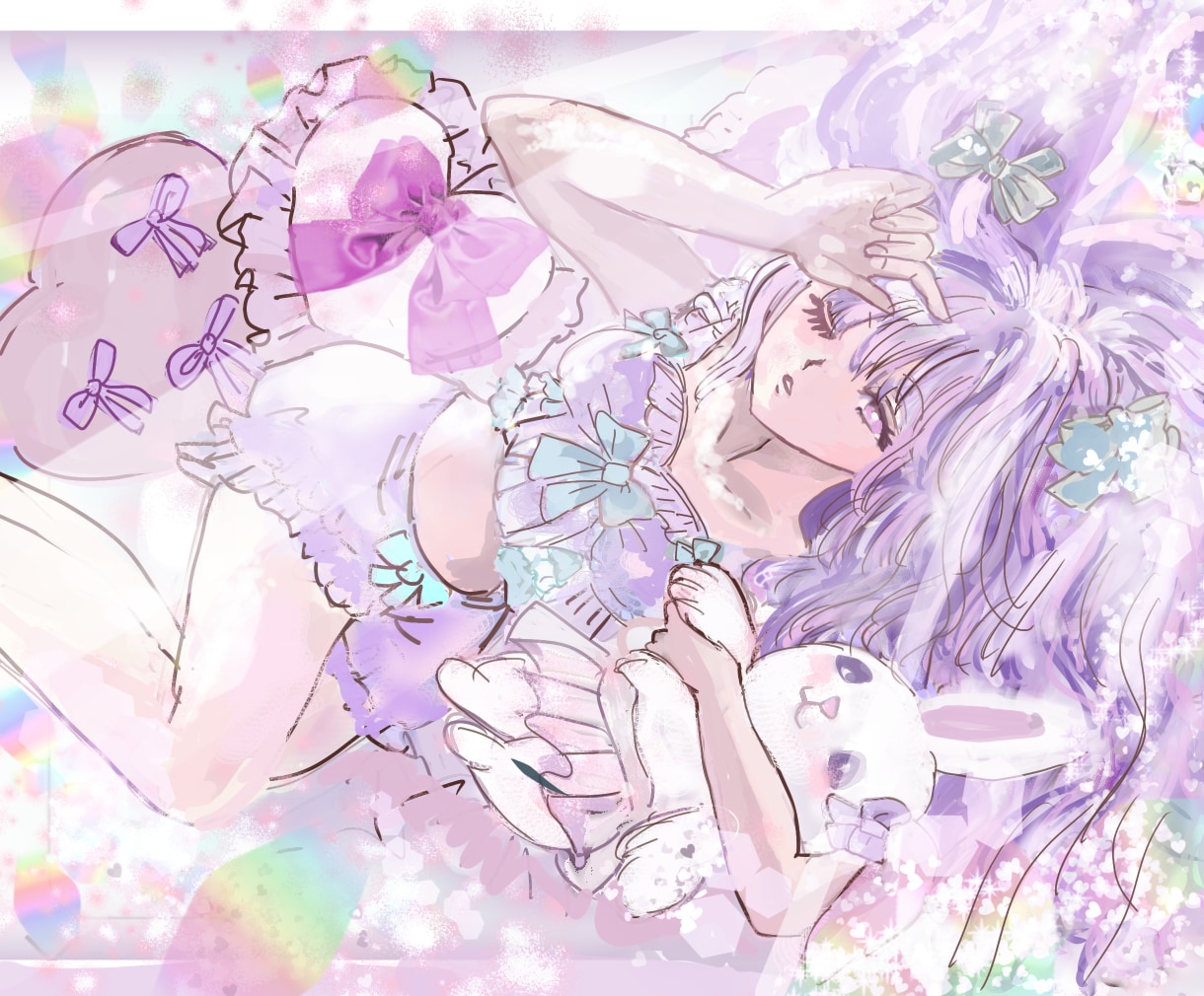 SNSアイコン・配信用のイラストサムネイル描きます エモくって可愛いメルヘンファンタジーなあなただけの1枚を。 イメージ6