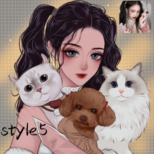 ５種類のテイスト☆専属の個性派似顔絵をお届けします 夢絵OK　こてきゃ、SNSアイコン、受付画面OK　画風寄せ可 イメージ5