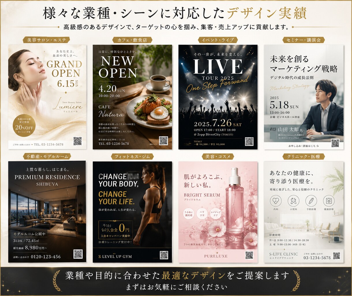 高級感と集客力を両立したポスターを制作します 伝わるデザインで集客・売上アップをサポート イメージ3