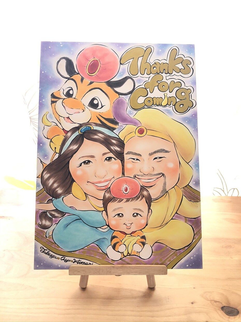 Ａ１サイズ★他にはない特別な似顔絵を承ります ★大人数ウェルカムボードや1番目立つ似顔絵をご希望の方へ イメージ6