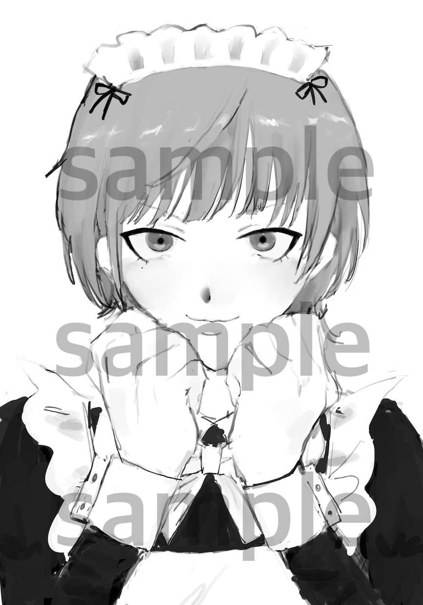 簡易 夢絵 イラストオーダー　承ってます 白黒簡易イラストになっております。 イメージ1