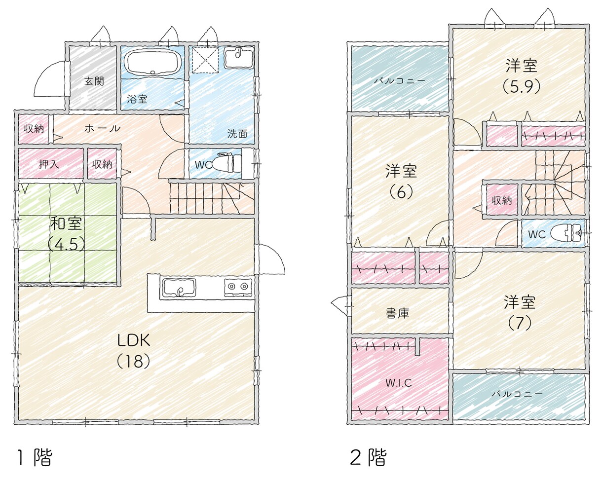 ネットやファクトに使いやすい間取図を作ります 【翌日納品可】ちょうど良いデザインの間取図です イメージ7