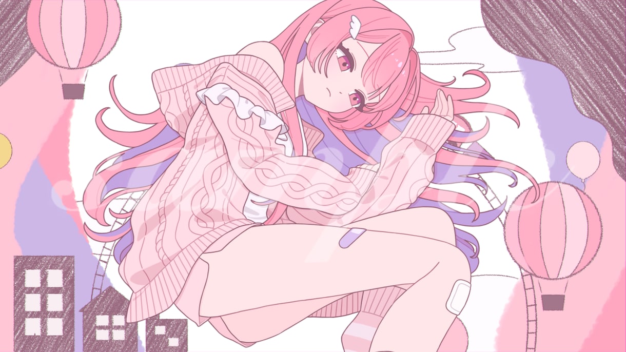 歌ってみた、サムネ、一枚絵等のイラスト描きます 商用無料！動画/配信/アイコン/グッズ/立ち絵 イメージ1