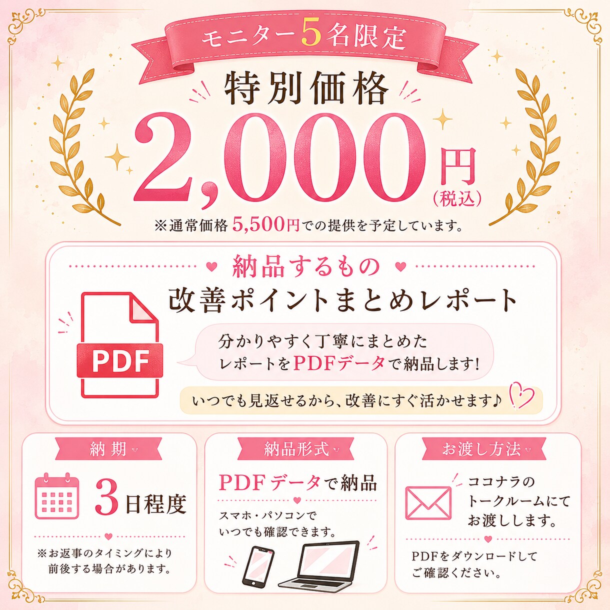 ハンドメイド商品ページ　相談＆改善します 取引評価1,000件以上｜販売経験からチェック イメージ6