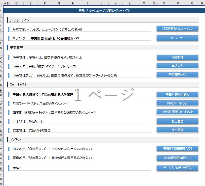 経営企画が使っている業績予測のテンプレを提供します エクセルで簡単に作れる業績予測/予実管理のダッシュボード イメージ3