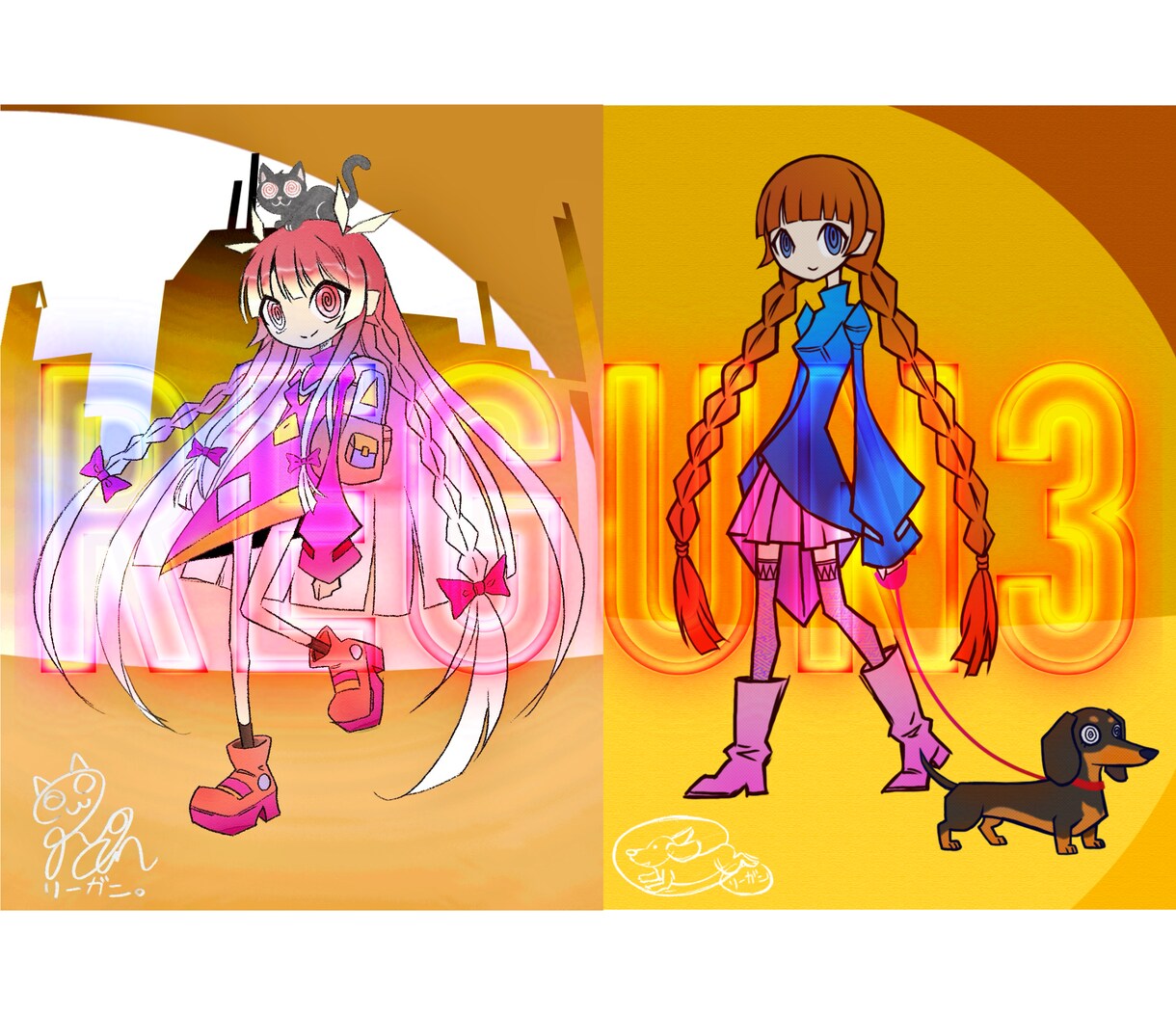 即納!POPな可愛い人×ペットのイラスト描きます 挿絵・動画・グッズなど派手かわ表現で周りと差をつけたい方へ イメージ7