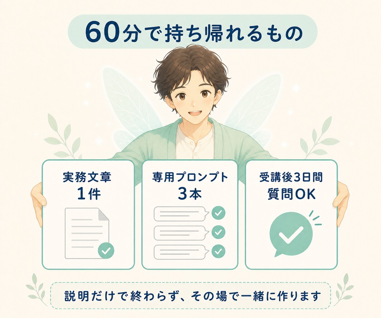 小規模事業向けChatGPT活用を教えます SNS・ブログ・返信文を一緒に作る初心者向け60分 イメージ2