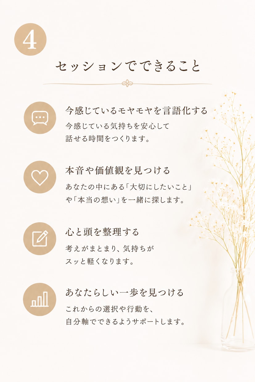 本来の私を取り戻す自己理解セッションをします 自分を後回しにしてきた女性が本音、価値観を思い出す時間✨ イメージ4