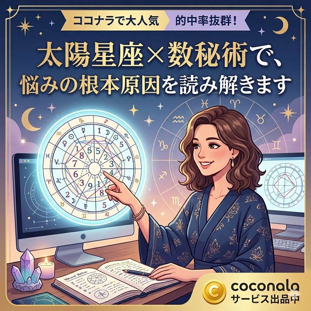 星座×数秘で、悩みの根本原因を読み解きます 多角的な占いで、なぜ悩むのか、どうすべきかが分かる イメージ1