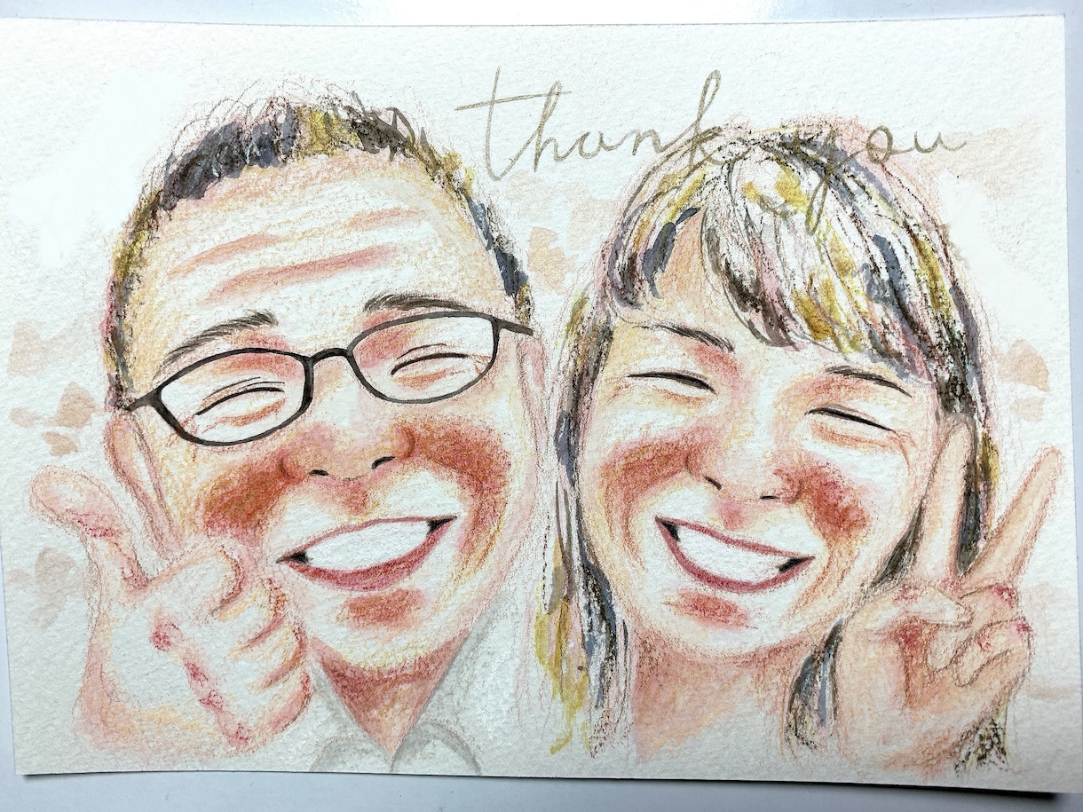 プレゼントや記念日に心温まる似顔絵描きます 笑顔から滲み出る温かさを絵で表現します！ イメージ2