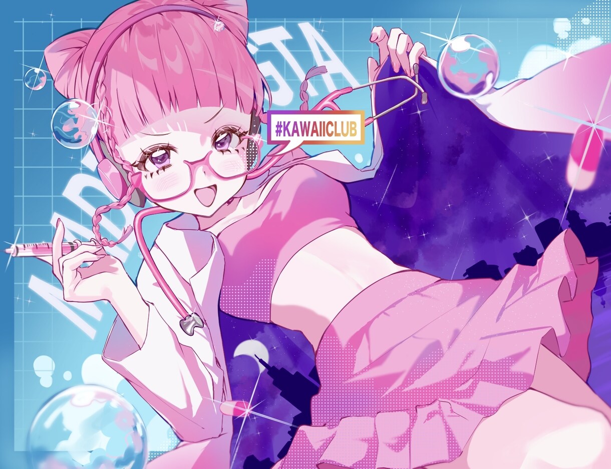 キラキラポップな可愛い女の子を描きます グッズ、記念イラストにおすすめです！！ イメージ9
